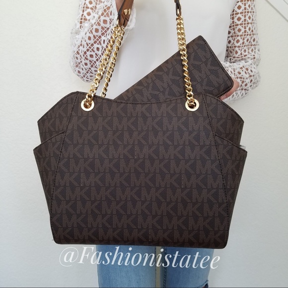 NWT MICHAEL KORS JET SET LARGE TOTE SET WALLET BAG - Picture 4 of 8